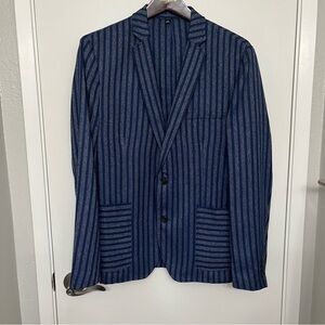 INC International Concepts Navy Striped Blazer